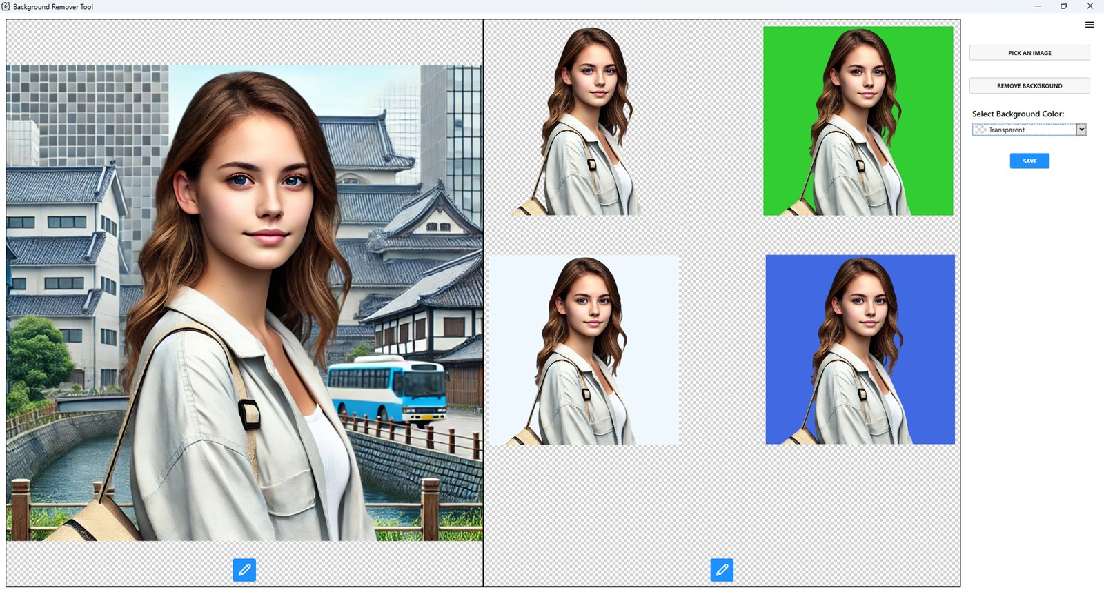 Schermata dell'interfaccia Background Remover Tool da Microsoft Store