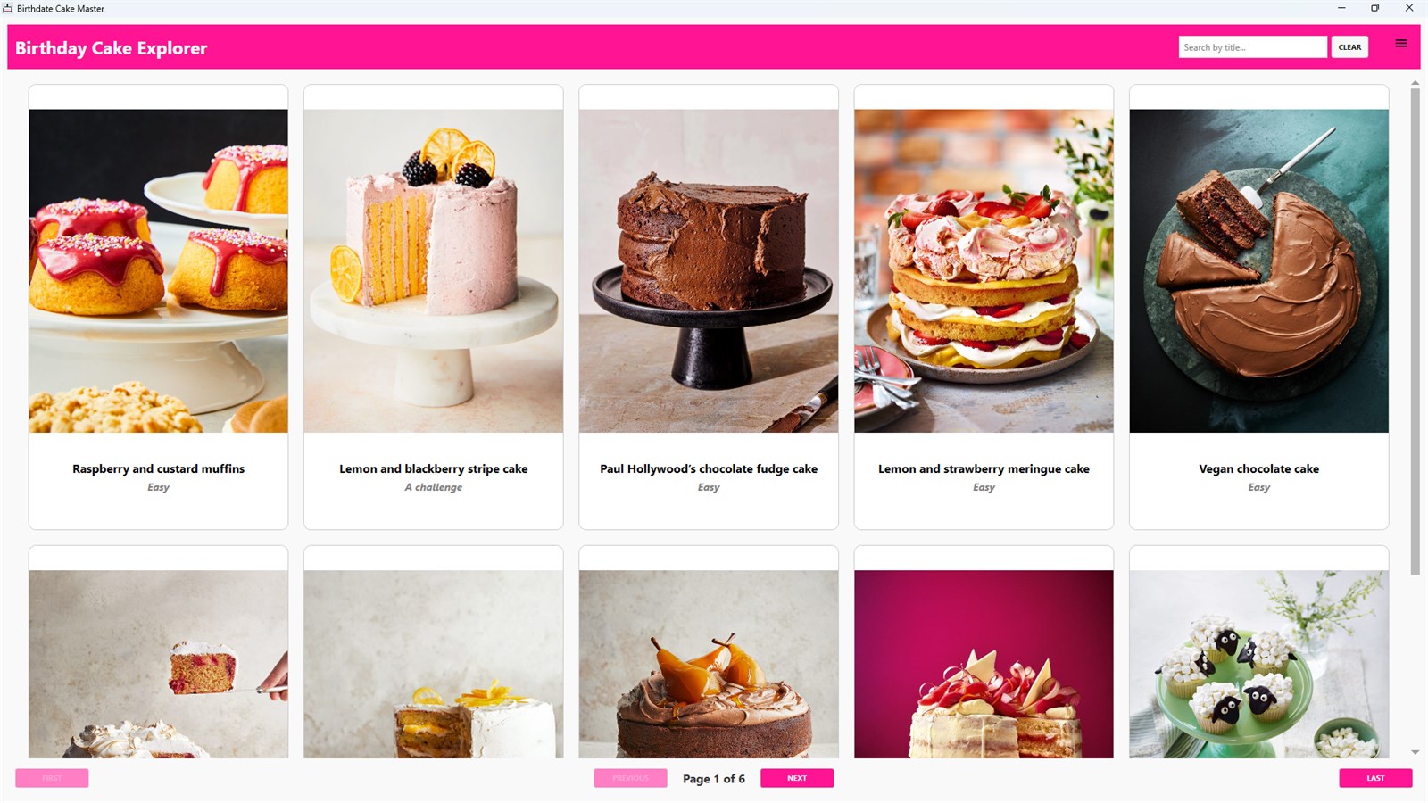 Microsoft Store'den Birthday Cake Master: Delicious Recipes arayüzü ekran görüntüsü