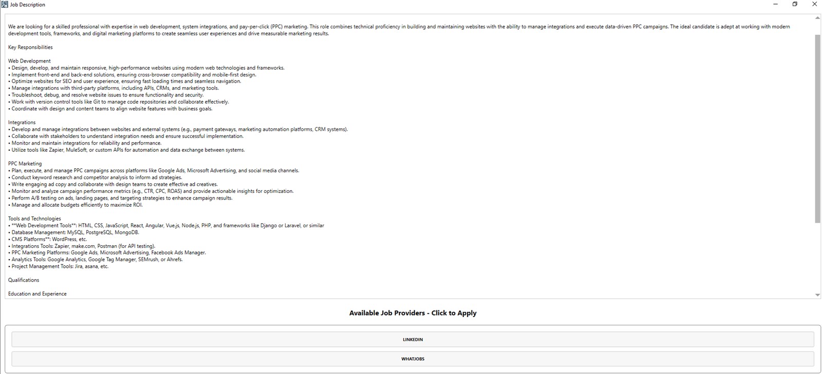 Captura de tela 2 do Job Searcher