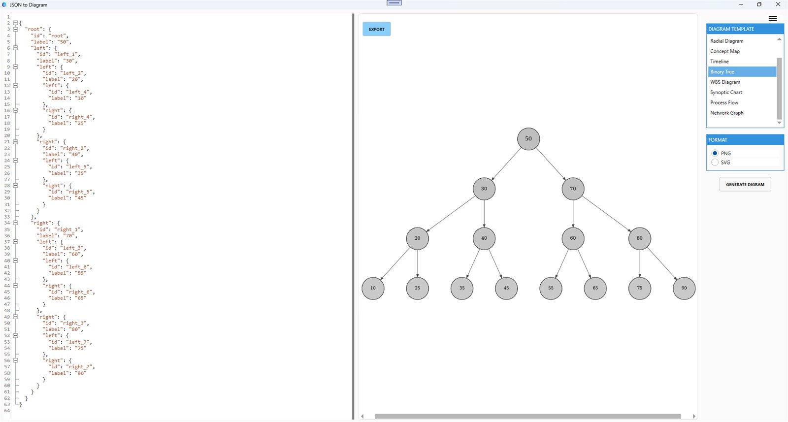 JSON to Diagram لقطة شاشة 3