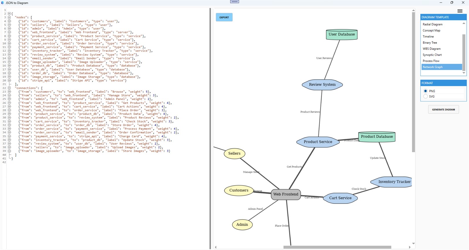 JSON to Diagram لقطة شاشة 6