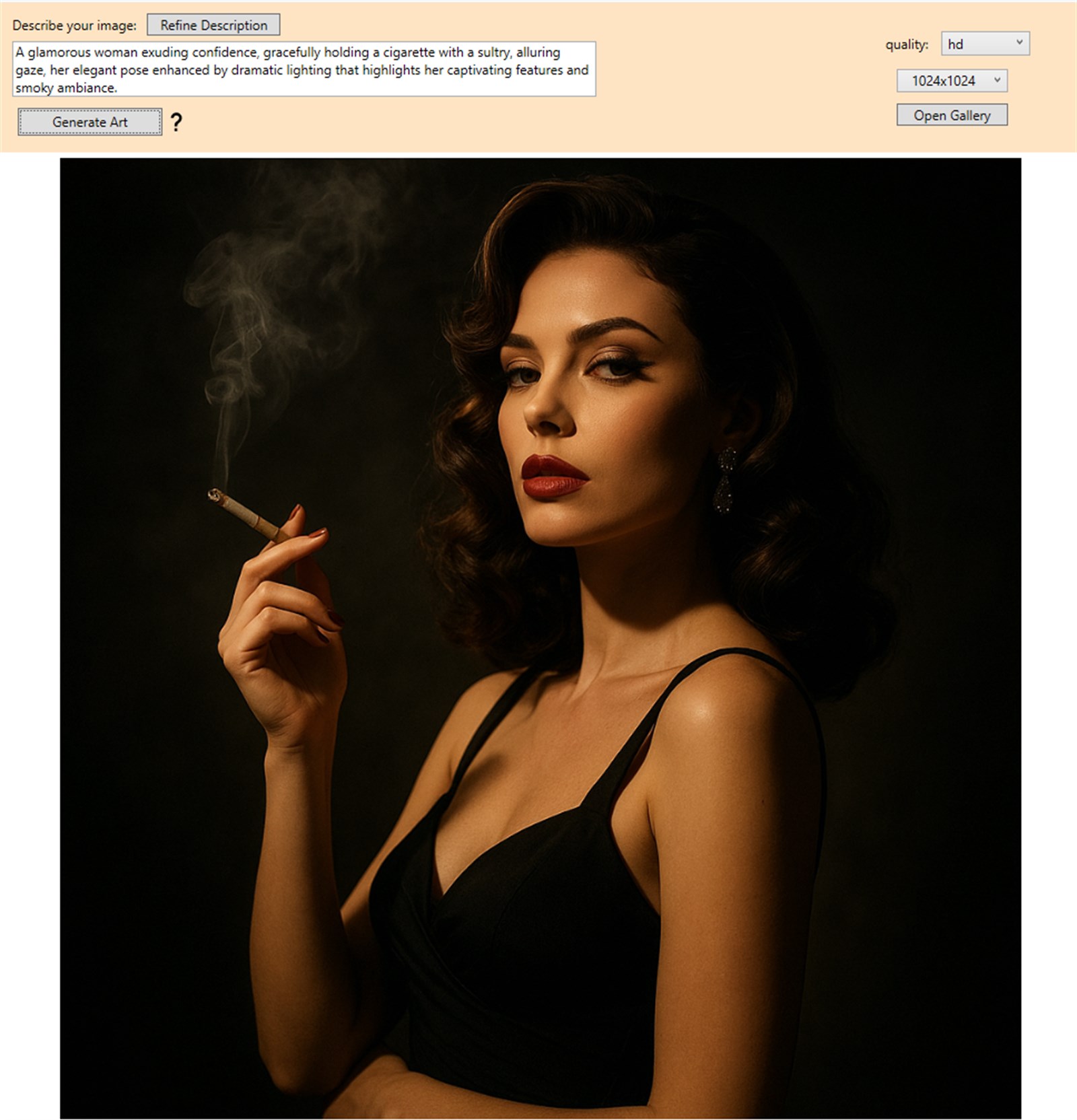 Text to Image Creator-Schnittstellen-Screenshot von Microsoft Store