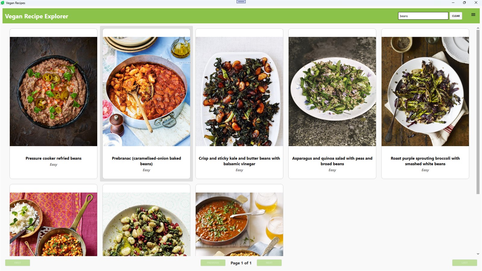 Screenshot der Vegan Recipes Pro: Plant-Based Meals-Benutzeroberfläche von Microsoft Store